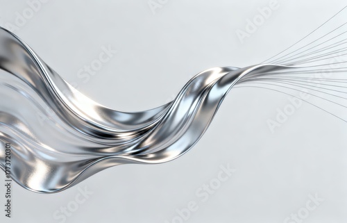 Wallpaper Mural The metallic texture of the ribbon elegantly swings against a solid color background Torontodigital.ca