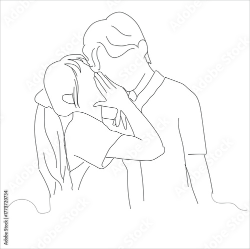 woman whispering to man. Young man whisper secret to stunned woman ear. Male tell secret hidden information to astonished female. 