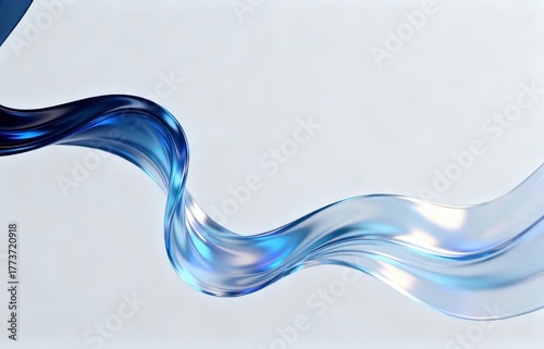 Wallpaper Mural The metallic texture of the ribbon elegantly swings against a solid color background Torontodigital.ca