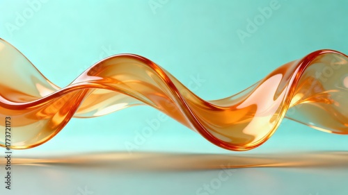 Wallpaper Mural The metallic texture of the ribbon elegantly swings against a solid color background Torontodigital.ca