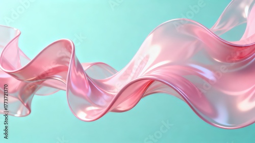 Wallpaper Mural The metallic texture of the ribbon elegantly swings against a solid color background Torontodigital.ca