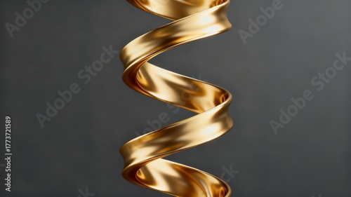 Wallpaper Mural The metallic texture of the ribbon elegantly swings against a solid color background Torontodigital.ca