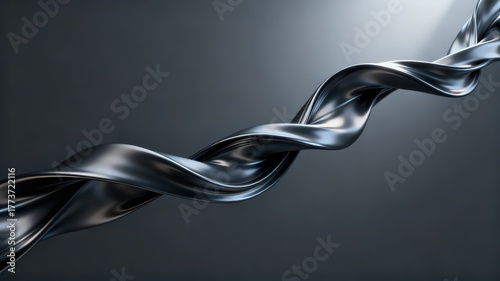 Wallpaper Mural The metallic texture of the ribbon elegantly swings against a solid color background Torontodigital.ca