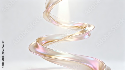 Wallpaper Mural The metallic texture of the ribbon elegantly swings against a solid color background Torontodigital.ca