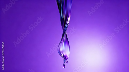 Wallpaper Mural The metallic texture of the ribbon elegantly swings against a solid color background Torontodigital.ca