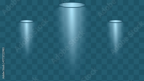 Realistic White Light Effect Set: Spotlights & Projector Beams Vector Transparent PNG