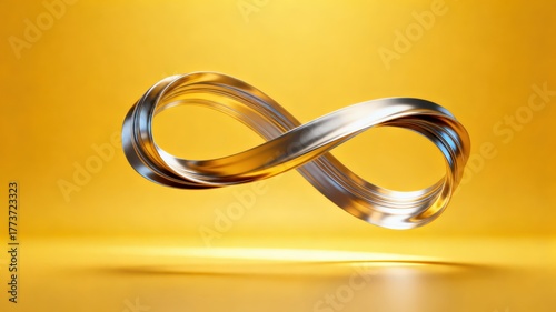 Wallpaper Mural The metallic texture of the ribbon elegantly swings against a solid color background Torontodigital.ca