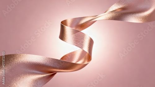 Wallpaper Mural The metallic texture of the ribbon elegantly swings against a solid color background Torontodigital.ca
