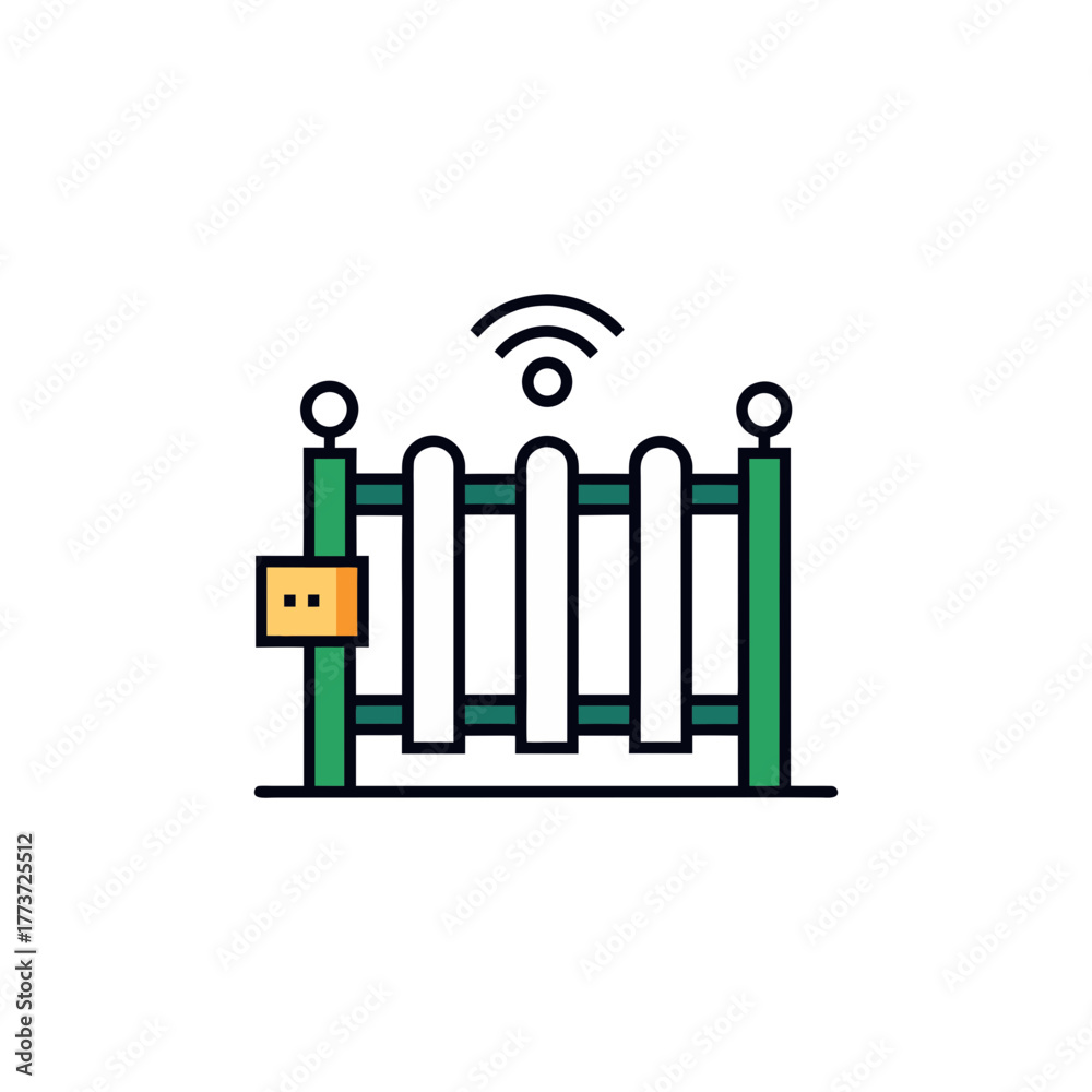 Obraz premium Smart fence with wireless connectivity and electronic lock for security
