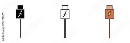 charger set icon on white background