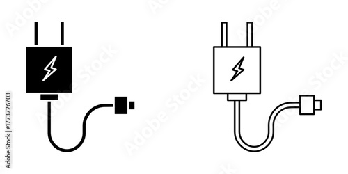 charger set icon, vectors illustration on white background