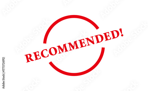 RECOMMENDED! - RECOMMENDED! text written on Red Rubber Stamp 
