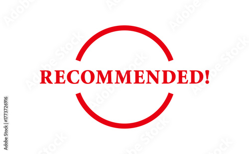 RECOMMENDED! - RECOMMENDED! text written on Red Rubber Stamp 
