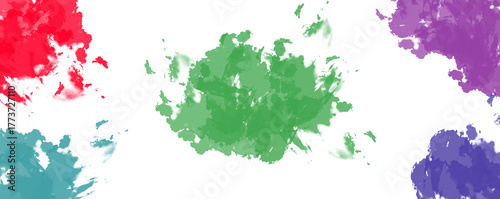 Vibrant abstract watercolor paint splatters and brush strokes background in diverse colors, artistic mess of flowing pigments forming modern dynamic pattern