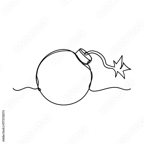 continuous line drawing cartoon explosion