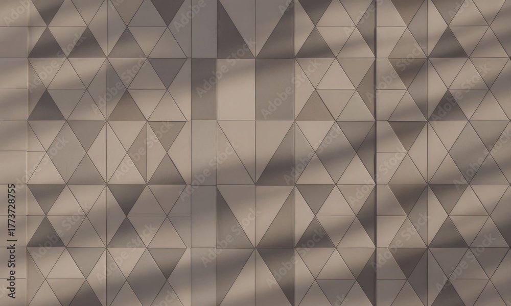 Obraz premium Abstract geometric tile wall with triangular and square shapes