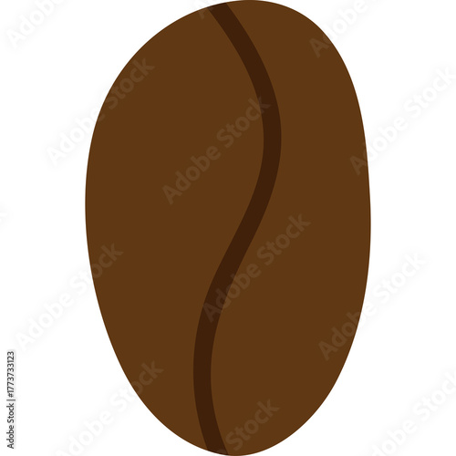 A Single Brown Coffee Bean With A Darker Brown Curved Line Down The Middle Isolated On A Transparent Background