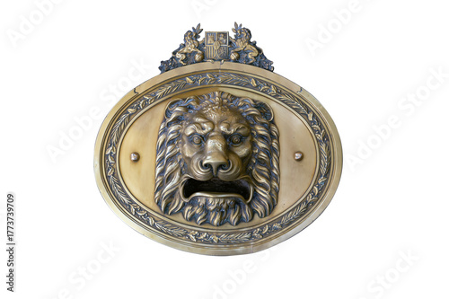 Decorative bronze mailbox.