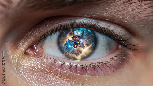 This captivating exploration reveals the mesmerizing colors and patterns within human eyes. Each eye showcases a unique cosmic landscape, blending creativity and emotion.