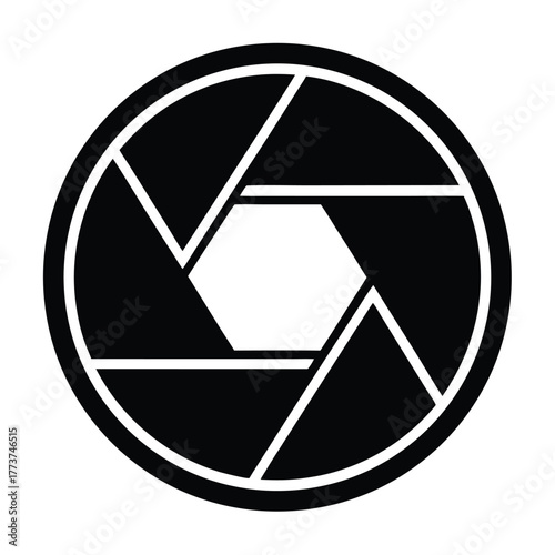 Camera lens aperture icon graphic design for photography concept use