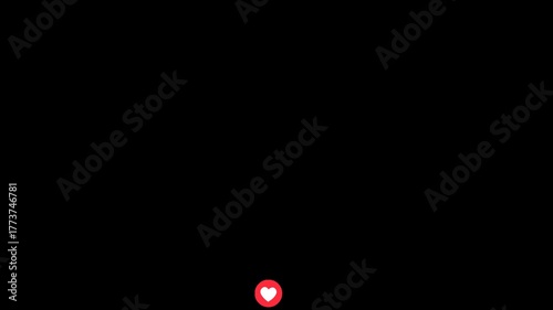 	Like fountain fly up. Stream reactions in social media. Follower heart support. Love button emoji motion graphic. Live streaming in instagram, youtube, tiktok twitch reaction template. MOV Alpha 
