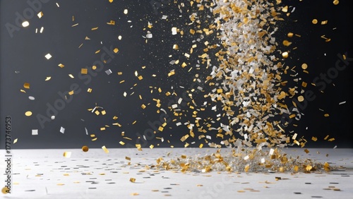 Celebrate achievements with gold confetti shower