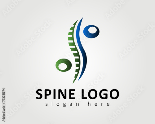 spine vector logo design simple concept two circle for business company