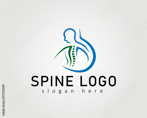 Spine vector logo with a sketch concept of the human body with its spine made for a company logo icon