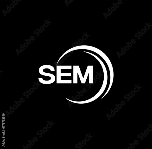 SEM set ,SEM logo. S E M design. White SEM letter. SEM, S E M letter logo design. Initial letter SEM letter logo set, linked circle uppercase monogram logo. S E M letter logo vector design.	