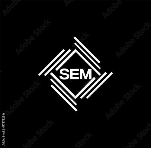 SEM set ,SEM logo. S E M design. White SEM letter. SEM, S E M letter logo design. Initial letter SEM letter logo set, linked circle uppercase monogram logo. S E M letter logo vector design.	