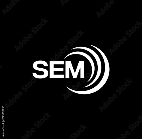 SEM set ,SEM logo. S E M design. White SEM letter. SEM, S E M letter logo design. Initial letter SEM letter logo set, linked circle uppercase monogram logo. S E M letter logo vector design.	