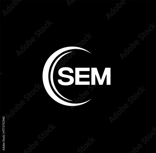 SEM set ,SEM logo. S E M design. White SEM letter. SEM, S E M letter logo design. Initial letter SEM letter logo set, linked circle uppercase monogram logo. S E M letter logo vector design.	