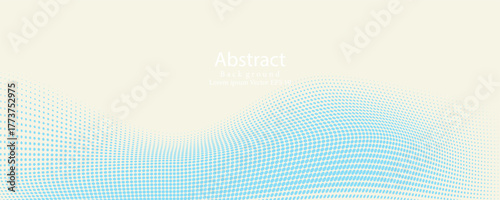 Abstract Vector Background Geometric Technology Retro Wave Texture Halftone Blue Triangles. Seamless in One Direction. Option with Short Fade Out Effect. vector illustration