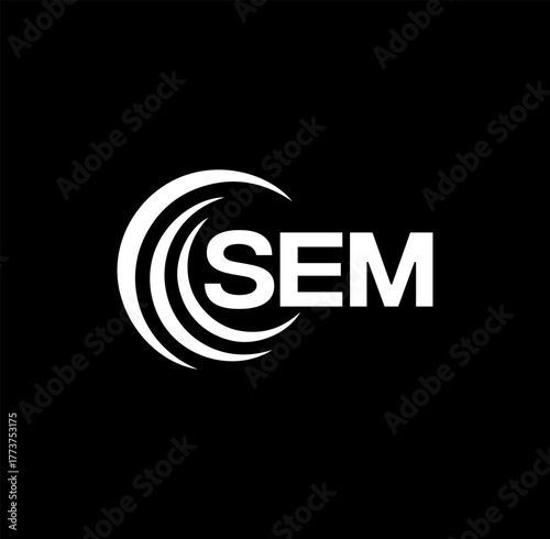 SEM set ,SEM logo. S E M design. White SEM letter. SEM, S E M letter logo design. Initial letter SEM letter logo set, linked circle uppercase monogram logo. S E M letter logo vector design.	