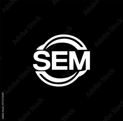 SEM set ,SEM logo. S E M design. White SEM letter. SEM, S E M letter logo design. Initial letter SEM letter logo set, linked circle uppercase monogram logo. S E M letter logo vector design.	