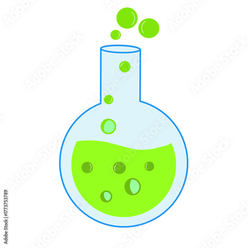 chemical test tube with liquid