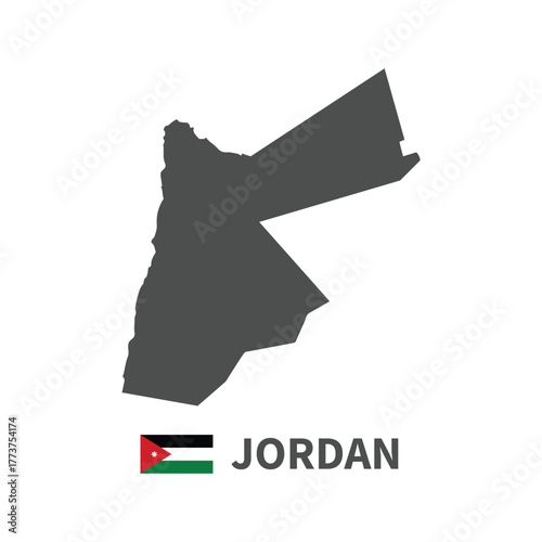Jordan map flag illustration on white background