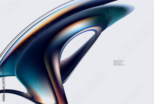 Abstract background of fluid iridescent shape. Colorful liquid vector wallpaper.