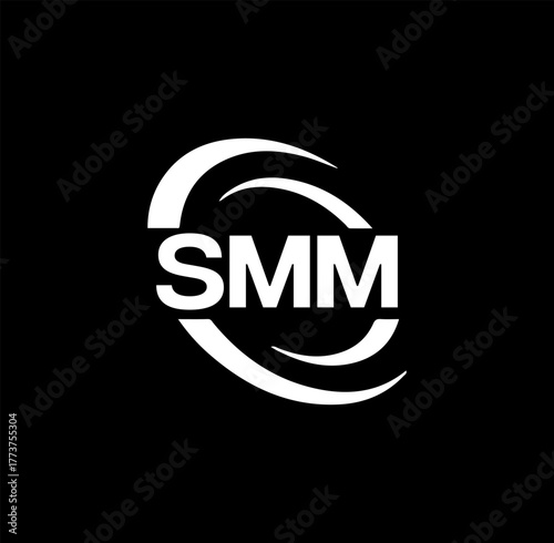 SMM set ,SMM logo. S M M design. White SMM letter. SMM, S M M letter logo design. Initial letter SMM letter logo set, linked circle uppercase monogram logo. S M M letter logo vector design.	
