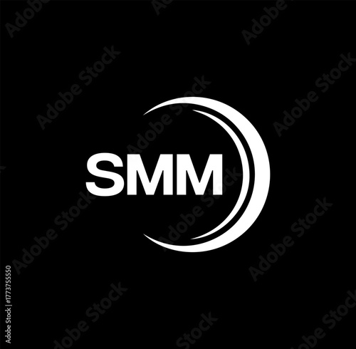 SMM set ,SMM logo. S M M design. White SMM letter. SMM, S M M letter logo design. Initial letter SMM letter logo set, linked circle uppercase monogram logo. S M M letter logo vector design.	