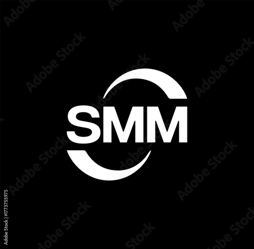 SMM set ,SMM logo. S M M design. White SMM letter. SMM, S M M letter logo design. Initial letter SMM letter logo set, linked circle uppercase monogram logo. S M M letter logo vector design.	