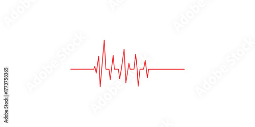 Red heart beat on ecg line