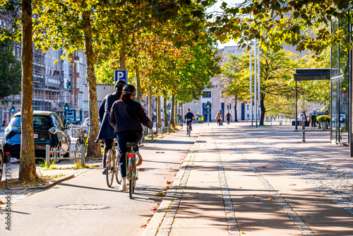 Wallpaper Mural People on bicycles in Copenhagen , popular mode of transport in Denmark. Life on streets Scandinavian city.	
 Torontodigital.ca
