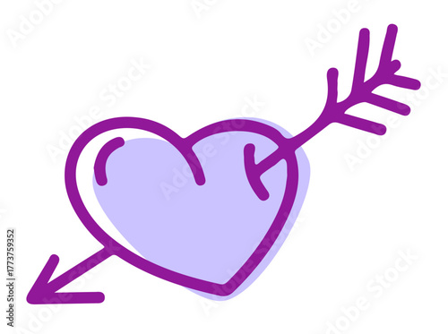 Heart with Arrow Sticker