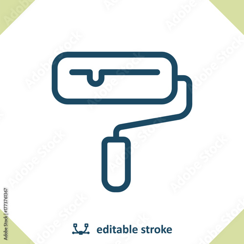 Paint Roller Icon. Painting, Home Improvement, DIY