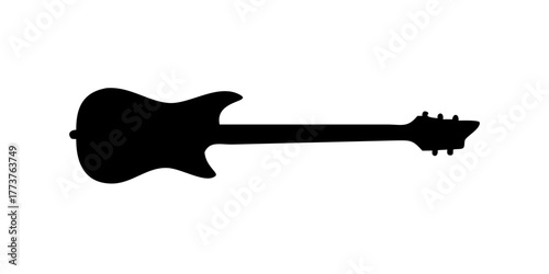 Vector image (silhouette, icon) of a musical instrument bass guitar.