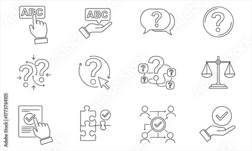 Vector icons representing tasks, decisions, and legal matters