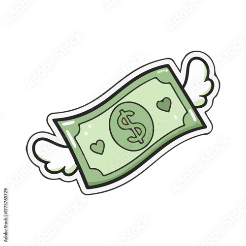flying dollar bills vector illustration design