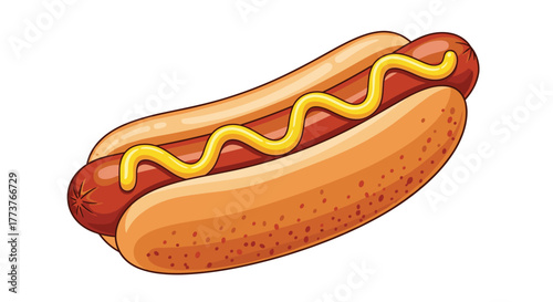 Delicious hot dog with mustard in a toasted bun perfect for a quick and tasty meal.