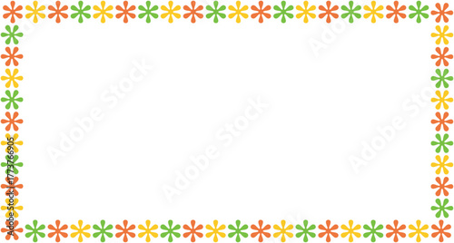 frame with flowers and leaves